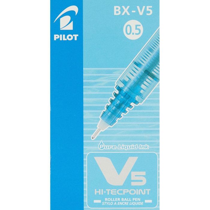 Boligrafo de tinta líquida Pilot V-5 Hi-Tecpoint Azul claro 0,3 mm (12 Unidades) 2