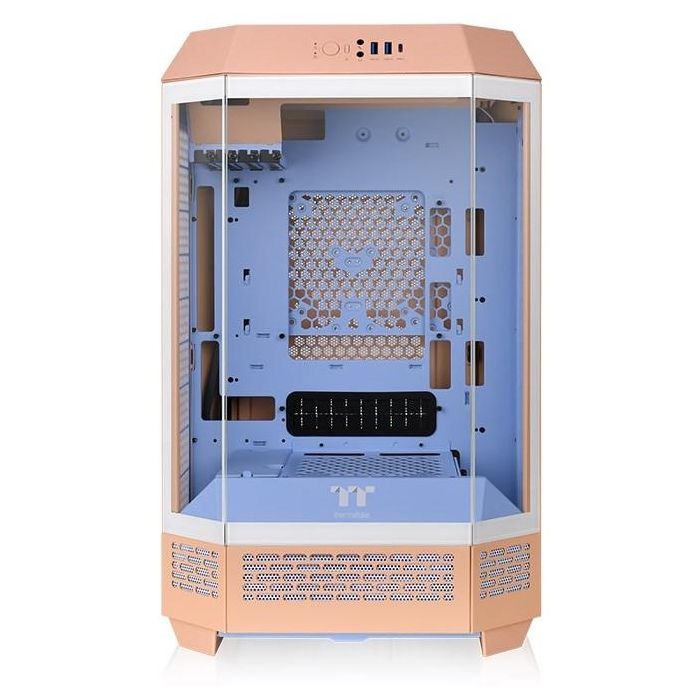 Thermaltake Tower 300 Peach Fuzz Micro Torre para PC Color Durazno, Soporte Ventiladores 120/140mm y Discos Duros 2.5/3.5 Pulgadas 1