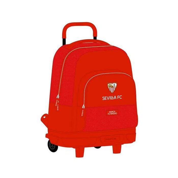 Mochila Escolar con Ruedas Sevilla Fútbol Club Rojo (33 x 45 x 22 cm) 3