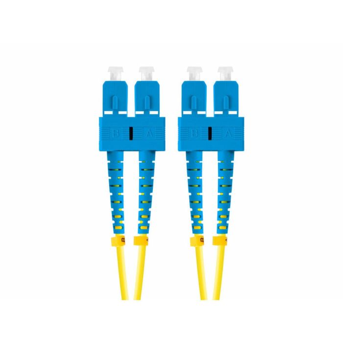 Lanberg FO-SUSU-SD11-0050-YE Cable de Fibra Óptica Monomodo G.657.A1 de 5 Metros, Conectores SC/SC para Redes InfiniBand