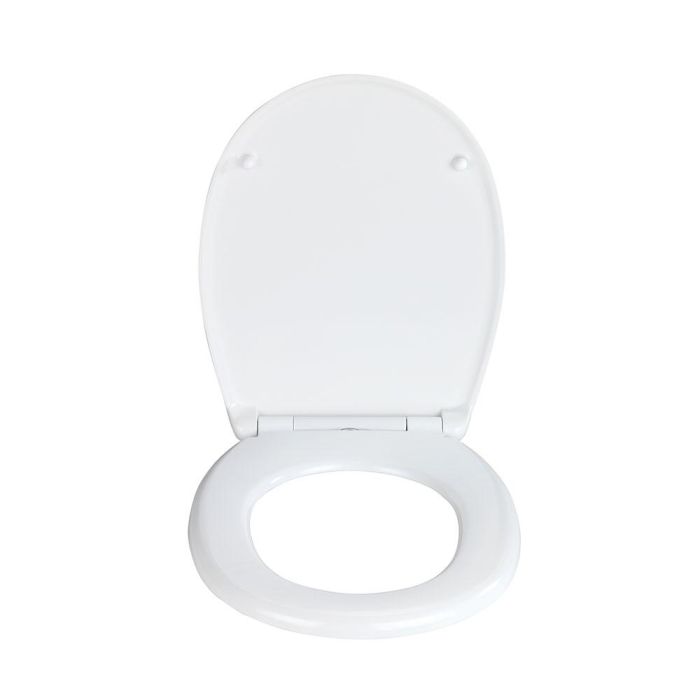 Wenko Tapa de WC Vorno Neo 24571100, Asiento de WC con Cierre Suave Easy-Close, Sujeción Fix-Clip de Acero Inoxidable, Blanco 1