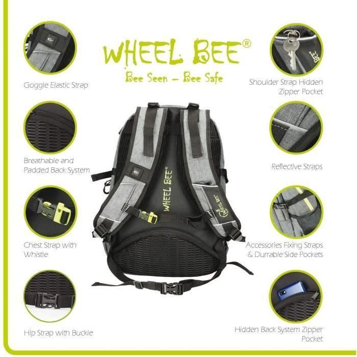 Schildkrot 950022 Mochila Infantil Wheel Bee Revolution, 46 cm, 30 litros, Gris 3