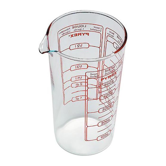Pyrex Vaso Medidor Vidrio Cook&Enjoy 10x10x17 cm, Apto Horno, Microondas, Congelador, Lavavajillas, Resistente -40°C a 300°C