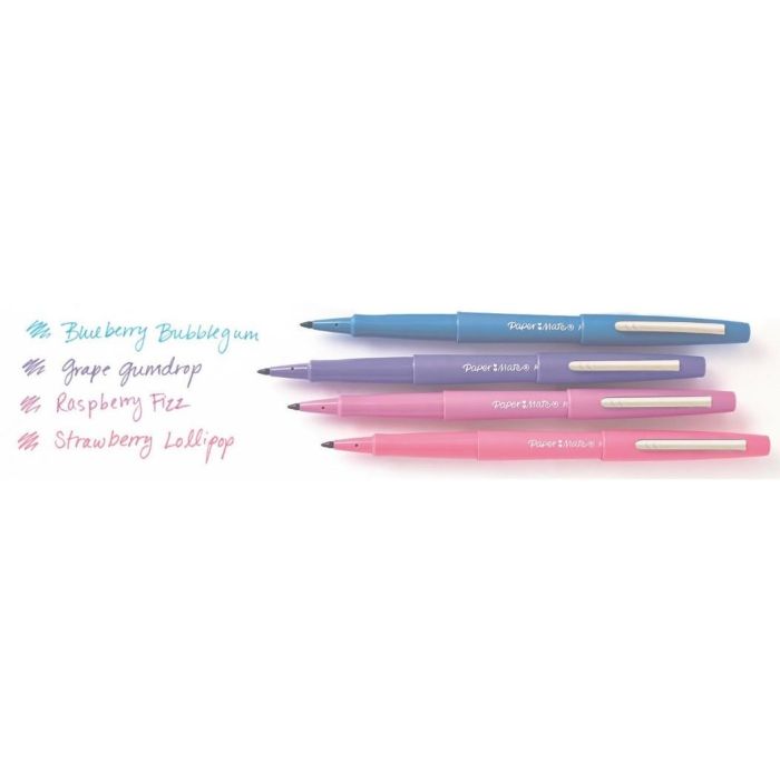 Paper Mate Rotulador Flair Pastel Punta Fibra 0.7mm Blíster 12 Unidades Colores Surtidos Tinta Base Agua Resistente a la Luz 1