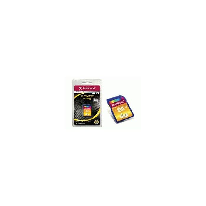 Transcend TS4GSDHC10 Tarjeta de Memoria SDHC 4GB Clase 10 Velocidad de Lectura 30MB/s Ultimate 1