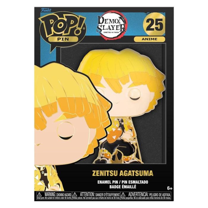 Loungefly Funko Pop Pin Demon Slayer - Zenitsu Agatsuma, Colección POP!, Chapa de metal esmaltado, 10 cm 2 Loungefly Funko Pop Pin Demon Slayer - Zenitsu Agatsuma, Colección POP!, Chapa de metal esmaltado, 10 cm 2