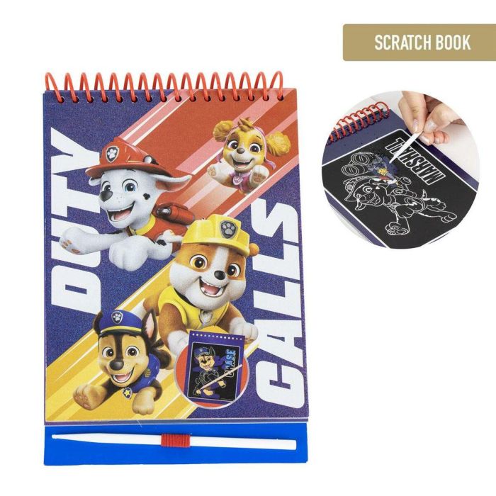 Cerdá Set de Papelería Scratch Book Paw Patrol Azul para Niños +3 Años, Medidas 14 x 20.5 x 1 cm 4