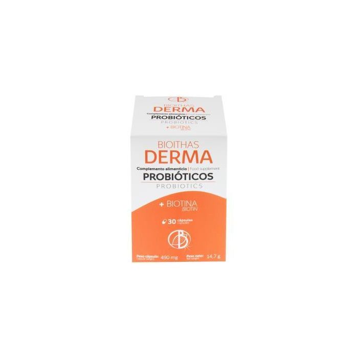 BIOITHAS Derma 30Cap. Suplemento con Probióticos y Biotina para el Mantenimiento de la Piel en Condiciones Normales