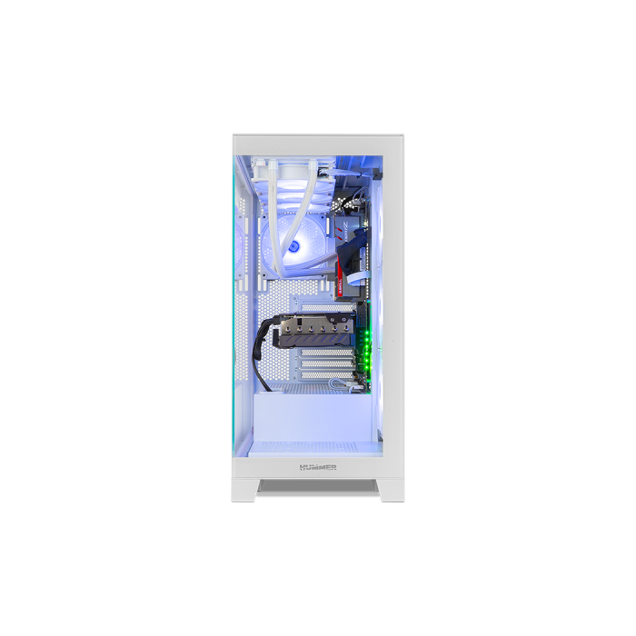 NOX Hummer Glock Midi Tower Blanca Caja PC Semitorre Cristal Templado Gaming 4