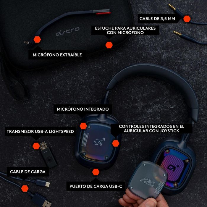 Astro LOGNAVYXBOX Casco de juego inalámbrico A30 para Xbox, PC y Mobile, Navy Blue 1