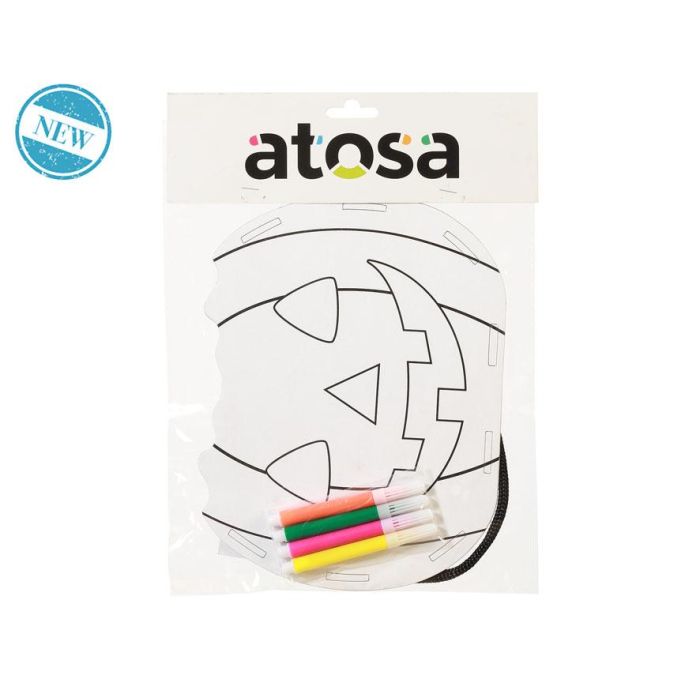 Bolsa Para Caramelos Halloween Calabaza Para Colorear 20x15 cm Con Rotuladores