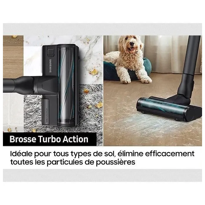 Samsung VS20B75CR5 Aspirador Escoba Inalámbrico, Potencia 200 AW, Autonomía 60 min, Estación de pared, 3 cepillos 5