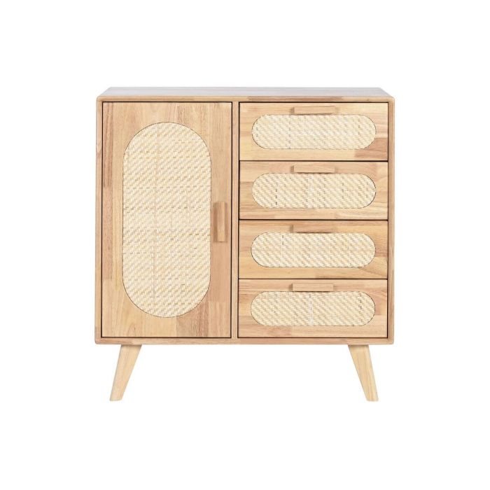 Aparador Home ESPRIT Natural Metal Ratán Madera de caucho 73,5 x 35 x 78 cm 2