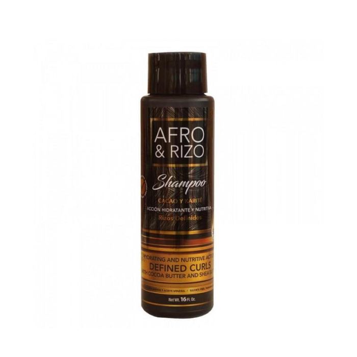 Afro And Rizo Champú de Cacao y Karité para Cabello Ondulado, Rizado y Afro - Sin Sulfatos 32oz