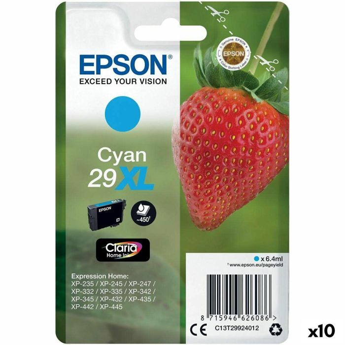 Epson C1329924012 Cartucho Tinta 29XL Cian para Impresoras XP235, XP332, XP335, XP432, XP435