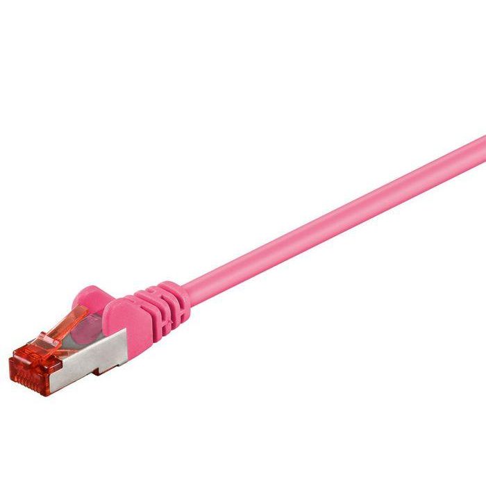 MicroConnect Cable de Red F/UTP CAT6 0.25m Rosa - Blindado para Redes de Alta Velocidad