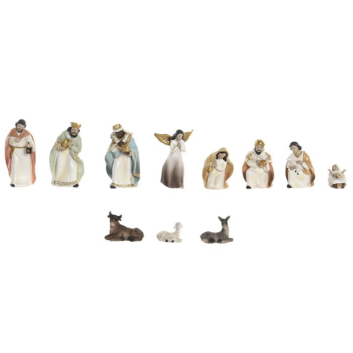 DKD Home Decor Nacimiento Navidad Tradicional Multicolor Set 11 Figuras Resina 10.5 cm Alto 1