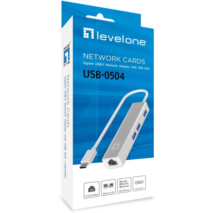 Adapter USB-C -> RJ45 10/100/1000.3xUSB3.0 0.15m si 2