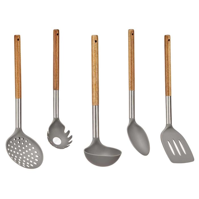 Set 5 Utensilios Cocina Kinvara - Nylon, Acero Inoxidable, Madera Acacia - 8.5x35x20.5 cm (6 Unidades) 1 Set 5 Utensilios Cocina Kinvara - Nylon, Acero Inoxidable, Madera Acacia - 8.5x35x20.5 cm (6 Unidades) 1