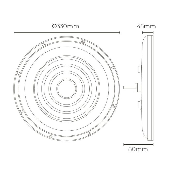 Edm Campana LED 200W 6400K 20.000lm IP65 Ø33x4.5cm 5 Edm Campana LED 200W 6400K 20.000lm IP65 Ø33x4.5cm 5