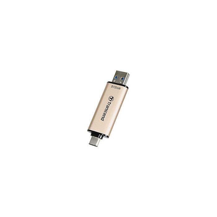 Transcend JetFlash 930C USB 3.2 Gen 1 Tipo-A/Tipo-C 512GB Pendrive 420MB/s Lectura 400MB/s Escritura Color Oro