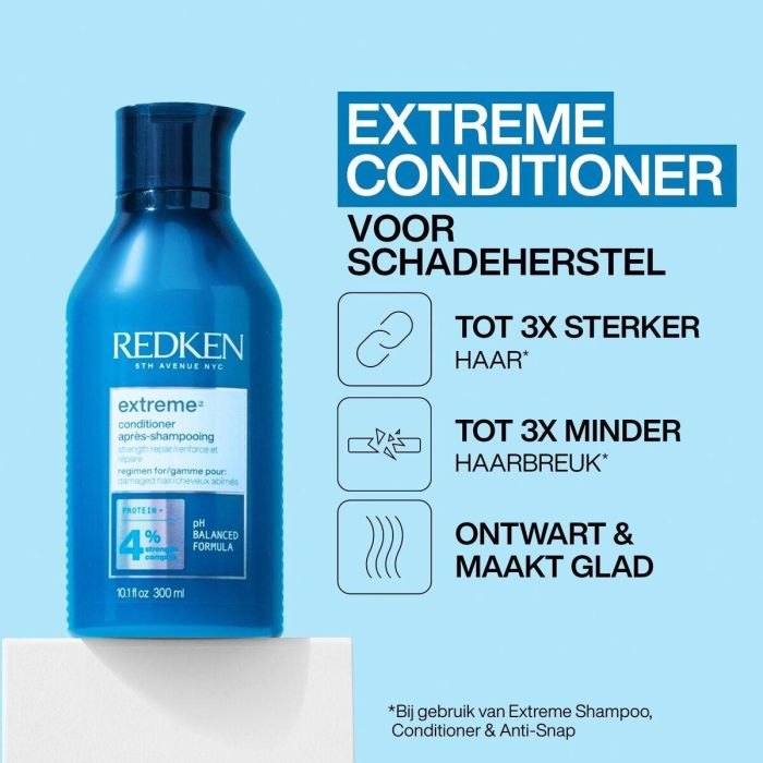 Redken Extreme Estuche: Champú 300ml + Acondicionador 300ml + Tratamiento 150ml para Cabello Maltratado - 3 pz 5 Redken Extreme Estuche: Champú 300ml + Acondicionador 300ml + Tratamiento 150ml para Cabello Maltratado - 3 pz 5