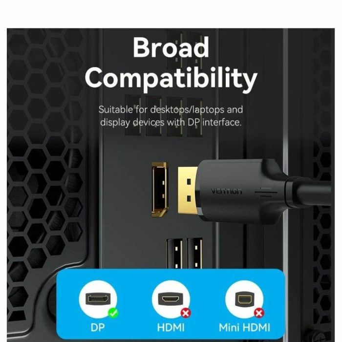 Cable DisplayPort Vention HAKBF Negro 1 m 1 Cable DisplayPort Vention HAKBF Negro 1 m 1