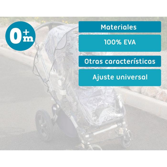 KioKids Protector Universal de Lluvia y Viento Impermeable Transparente para Carrito/Silleta de Bebé con Rejilla de Ventilación 4