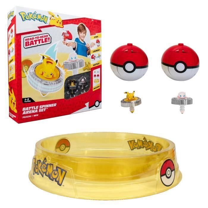 Pokémon Arena y 2 Trompos - BANDAI - JW4403 - Pikachu vs Mewtwo Pokémon Arena y 2 Trompos - BANDAI - JW4403 - Pikachu vs Mewtwo
