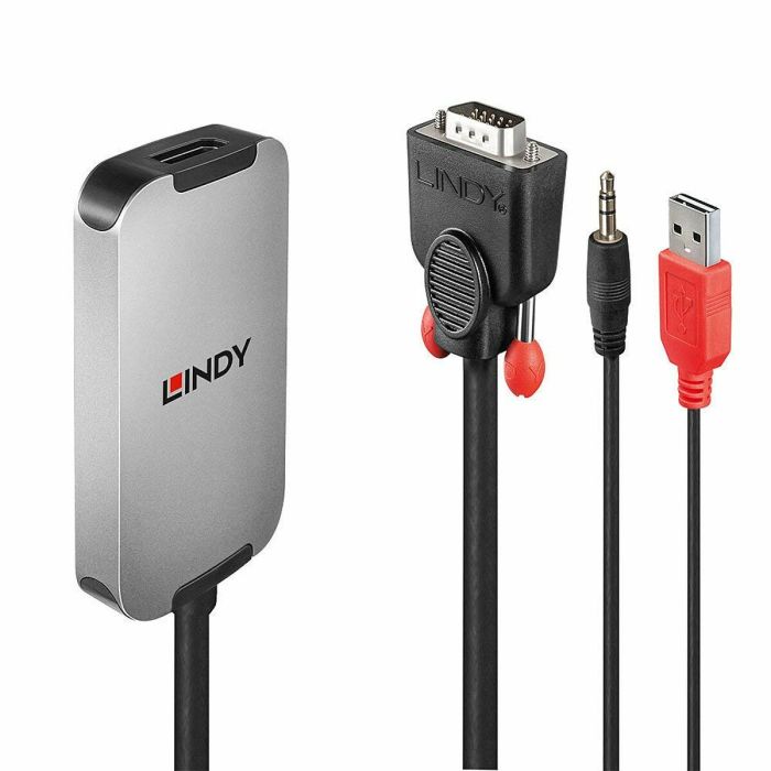 Adaptador DisplayPort a VGA LINDY 38296 Negro