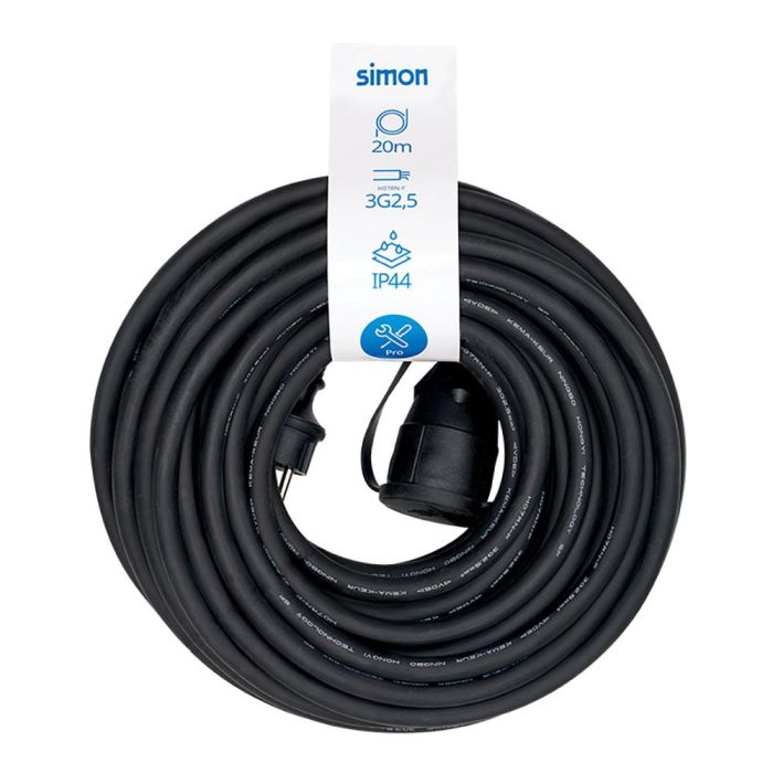 Prolongador profesional 20 m ip44 h07rn-f 3 g 2,5 mm², 1 toma con tapa, 16 a 250 v~, negro 0 Prolongador profesional 20 m ip44 h07rn-f 3 g 2,5 mm², 1 toma con tapa, 16 a 250 v~, negro 0