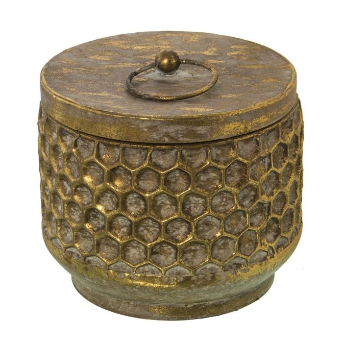 Juego de Cajas Decorativas Alexandra House Living Dorado Metal 21 x 18,5 cm 17,5 x 16 cm 2 Piezas 2