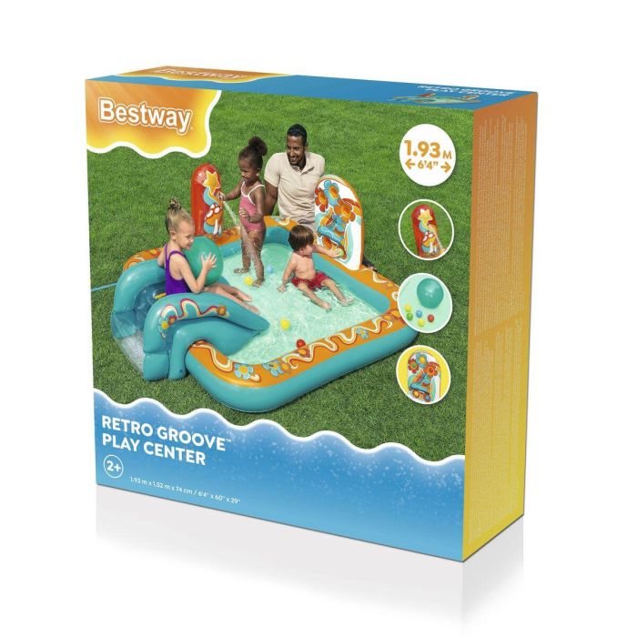 Bestway Piscina Hinchable Parque de Juegos Hippie 193x152x74 cm +2 Años Jardin 53164 1