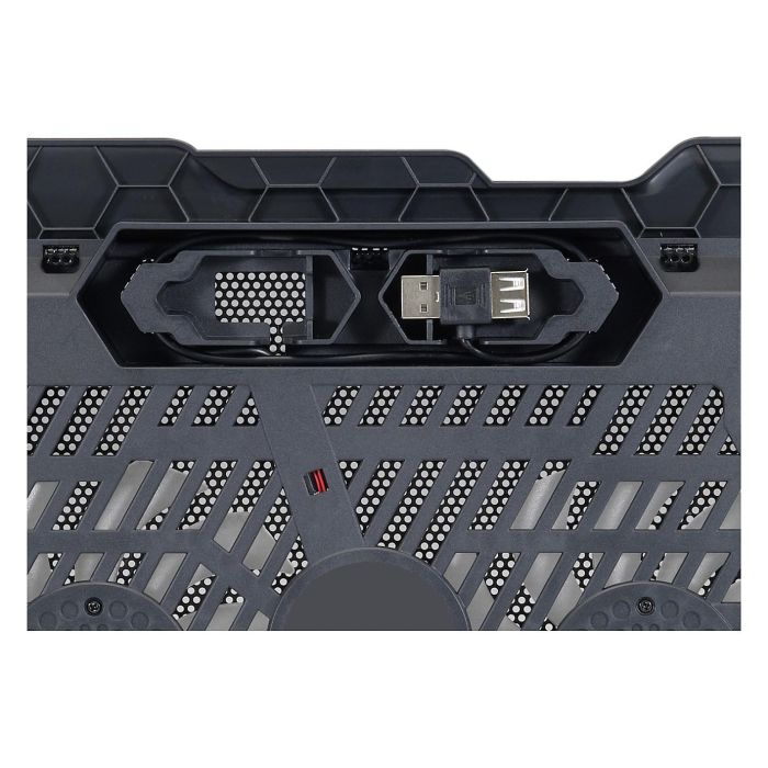 Conceptronic Base de Refrigeración para Portátil 15.6" con 2 Ventiladores USB, Ajuste de Altura, Antideslizante - Para Portátiles hasta 15.6 Pulgadas