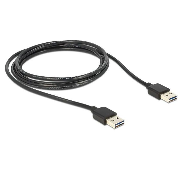 DELOCK Kabel EASY-USB 2.0 Typ-A Stecker > EASY-USB 2.0 Typ-A Stecker 2m schwarz 1