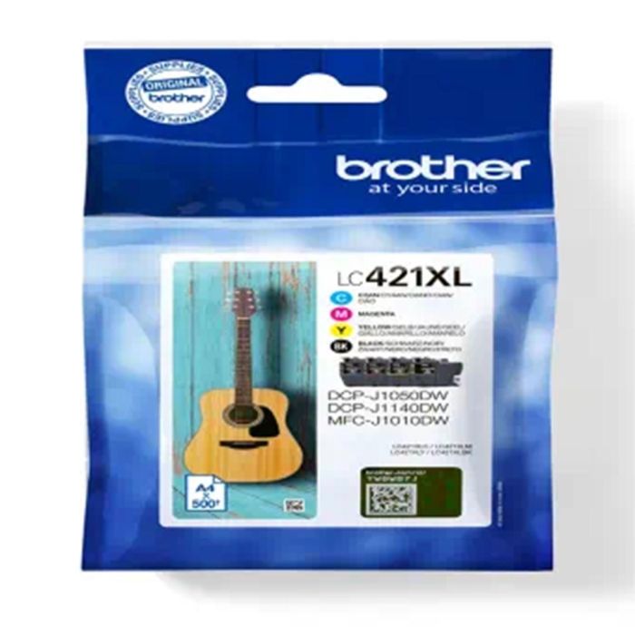 BROTHER Pack de 4 cartuchos de tinta negro, cian, magenta y amarillo LC421XLVAL para DCP-J1050DW / D 2 BROTHER Pack de 4 cartuchos de tinta negro, cian, magenta y amarillo LC421XLVAL para DCP-J1050DW / D 2