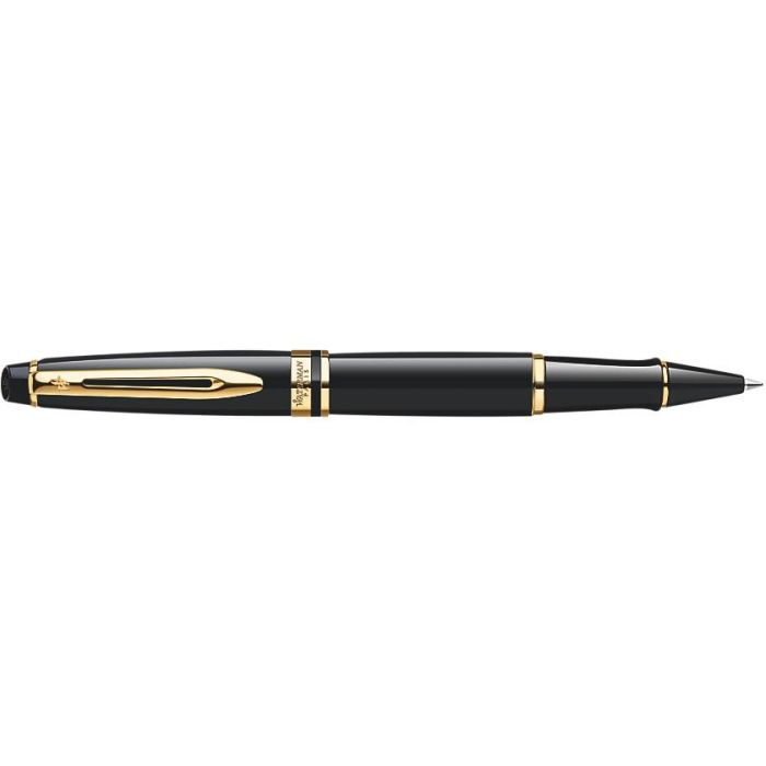 Waterman Expert Black F Schwarz Geschenkbox - Rollerball Negro de Laca con Tinta Negra de Trazo Fino - 1 unidad