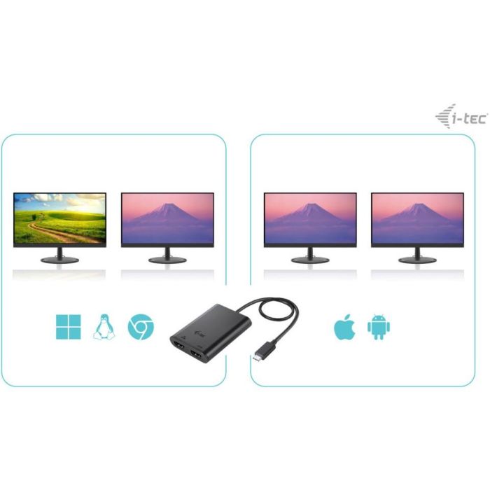 Adaptador HDMI i-Tec C31DUAL4K60HDMI Negro 5 Adaptador HDMI i-Tec C31DUAL4K60HDMI Negro 5