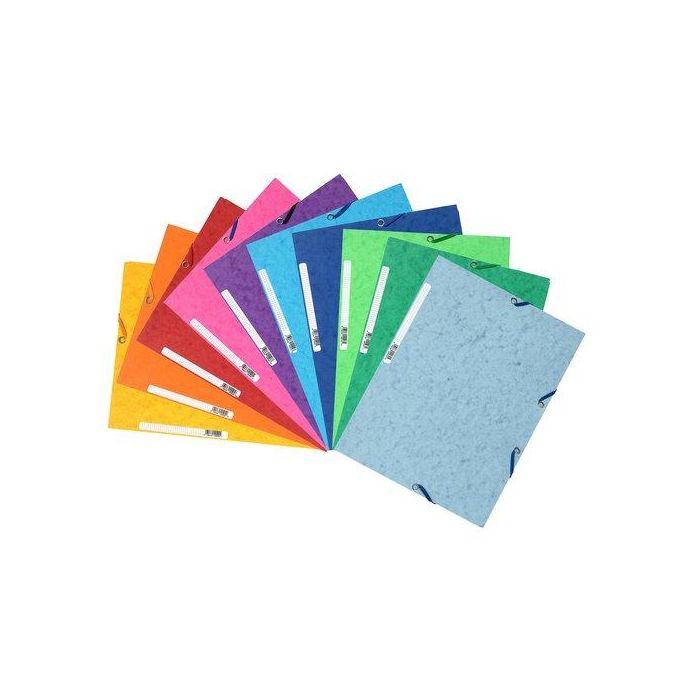 Carpeta De Gomas Y Solapas Exacompta Lustrada Cartulina 400G A4 Con Etiqueta Surtido (10 Col.)