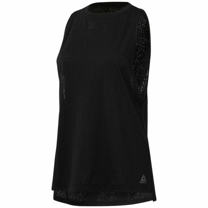 Camiseta para Mujer sin Mangas Reebok Burnout Negro S 0 Camiseta para Mujer sin Mangas Reebok Burnout Negro S 0