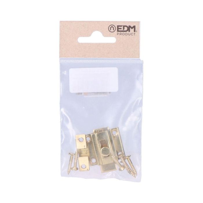 Edm Pasador de latón pulido dorado 35mm - Cerrojo pasador con tornillos incluidos 1 Edm Pasador de latón pulido dorado 35mm - Cerrojo pasador con tornillos incluidos 1