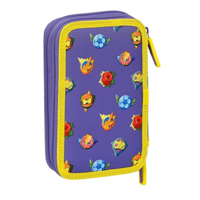 Plumier Doble SuperThings Guardians of Kazoom Amarillo Morado (28 piezas) 2