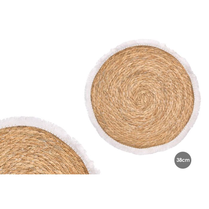 Kinvara Salvamantel Redondo Flecos Blanco 38 cm de Enea y Algodón (Set de 24)