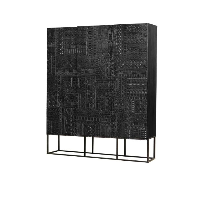 Giner y Colomer Aparador Madera Mango Metal Nogal Oscuro 3 Puertas 1