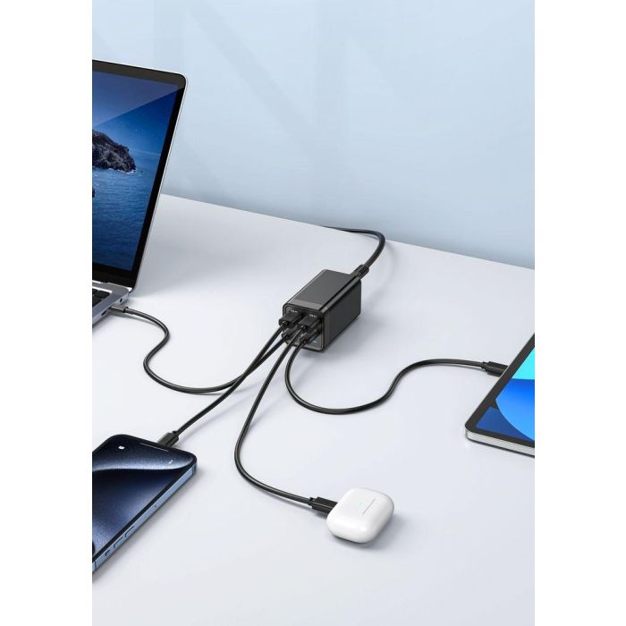 eSTUFF Cargador Multi PD GaN 65W, 4 Puertos (2 USB-C 45W/20W y 2 USB-A 12W). Carga Rápida para Portátiles y Smartphones 1 eSTUFF Cargador Multi PD GaN 65W, 4 Puertos (2 USB-C 45W/20W y 2 USB-A 12W). Carga Rápida para Portátiles y Smartphones 1