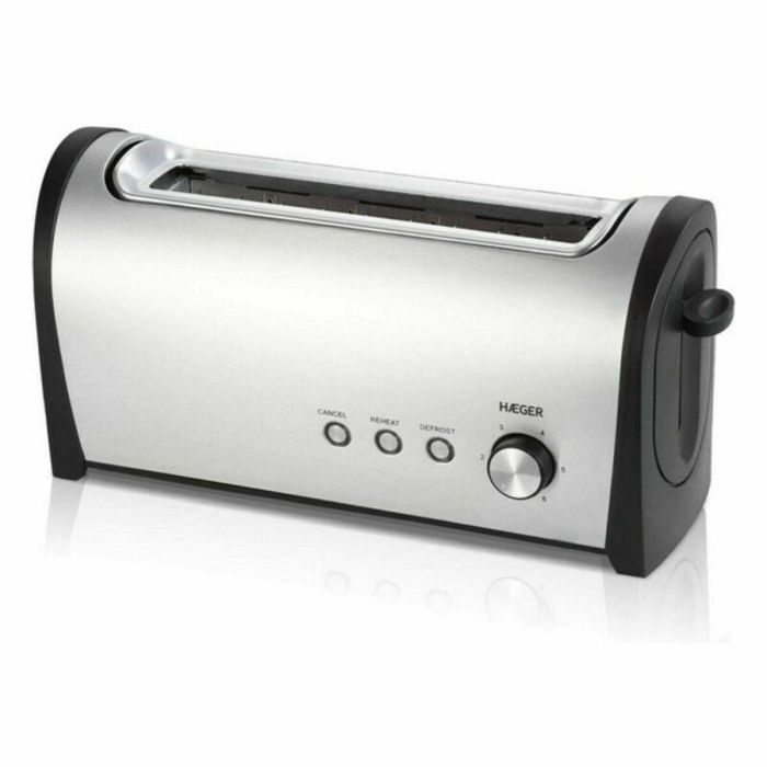 TOSTADOR DE PAN HAEGER DESAYUNO 1000W - 1 RANURA LARGA - 6 POSICIONES TOSTADO - FUNC. RECALENTADO/ DESCONGELADO - EXTERIOR ACERO INOX TOSTADOR DE PAN HAEGER DESAYUNO 1000W - 1 RANURA LARGA - 6 POSICIONES TOSTADO - FUNC. RECALENTADO/ DESCONGELADO - EXTERIOR ACERO INOX
