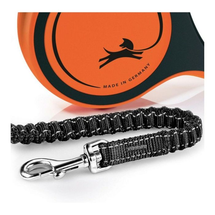 Flexi Correa Xtreme L Cinta 5M Negro-Naranja para Perros para Aventuras Extremas