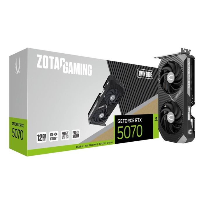 Zotac GAMING GeForce RTX 5070 Twin Edge 12GB GDDR7 NVIDIA PCI Express 5.0 - Tarjeta Gráfica Activa con 2 Ventiladores y 7680x4320 Px