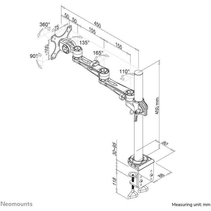 Tischhalterung für Flachbildschirme bis 30" (76 cm) 10KG FPMA-D935 Neomounts 7