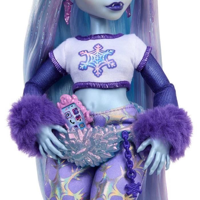 Muñeca monster high abbey bominable articulada, incluye mascota y accesorios de moda 32cm 4